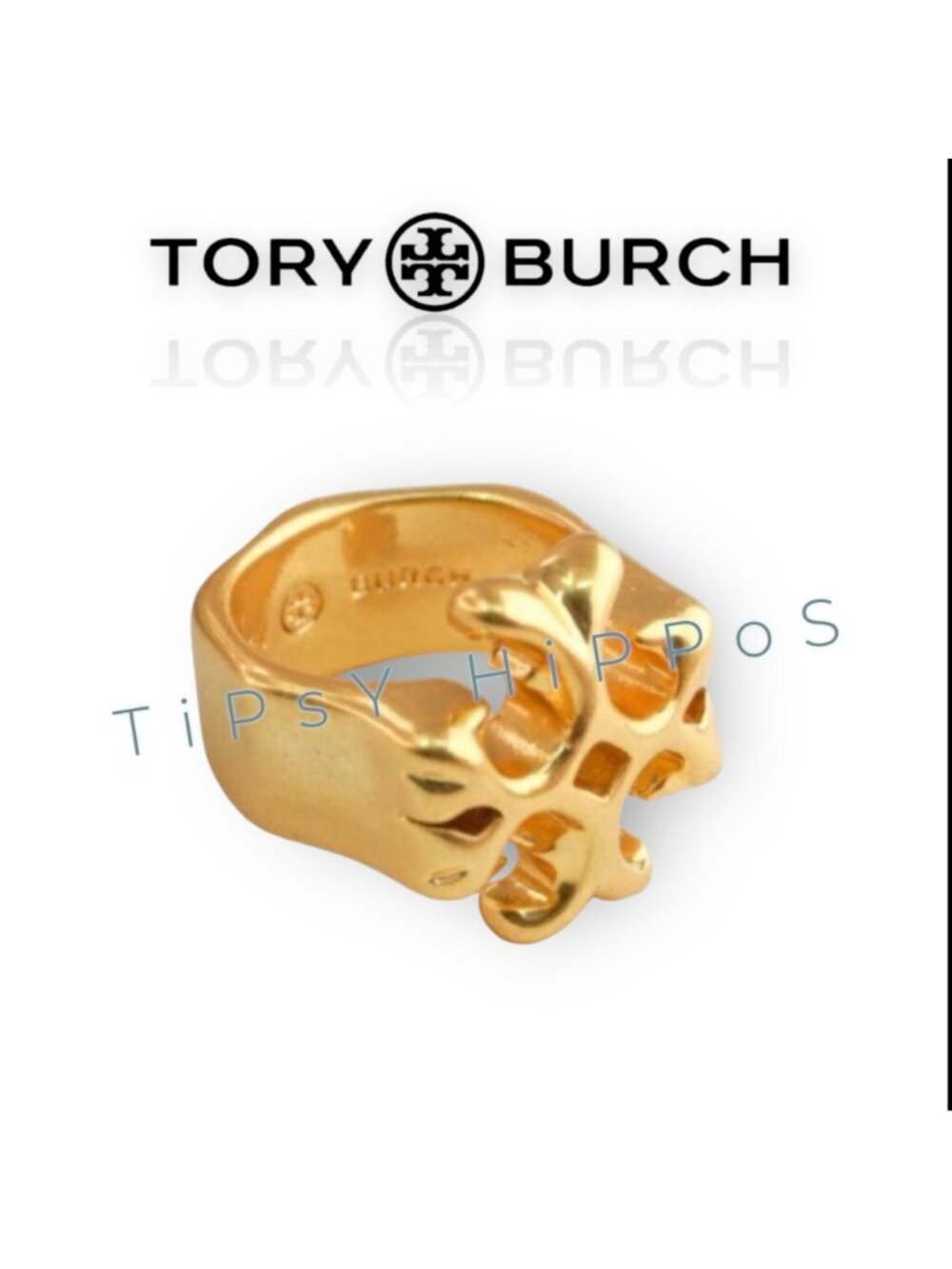 SIZE 8 - Tory Burch Roxanne Gold Ring - Picture 5 of 6